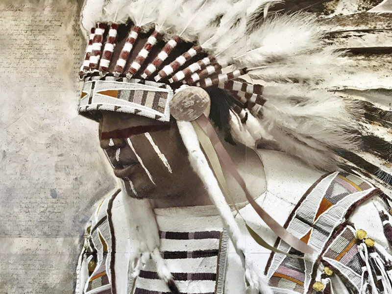 Illustration of an Indigenous dancer performing at a powwow